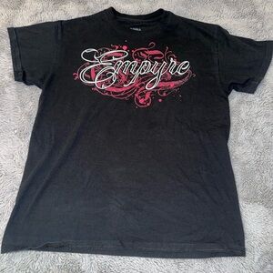 Empyre Black Tee with Red and White Graphic